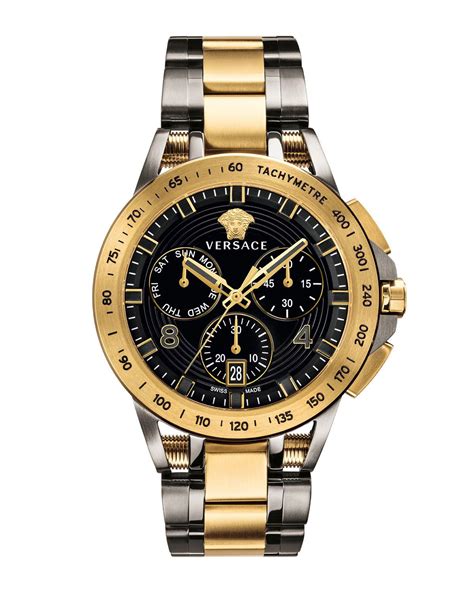 versace mens watch black and gold|Versace watch with chronograph q5c.